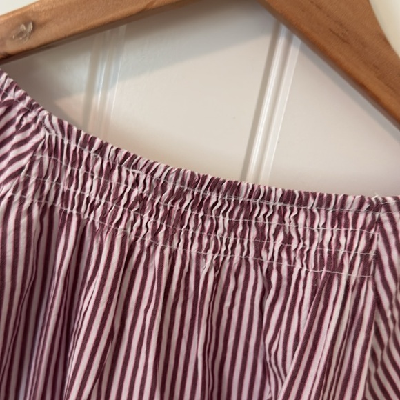 Loft Striped Wide Hem V-neck Top Medium - Picture 7 of 9